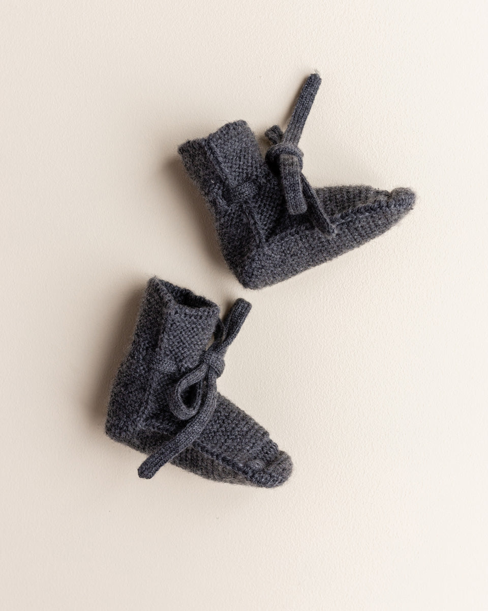 Booties 0-9m - Charcoal