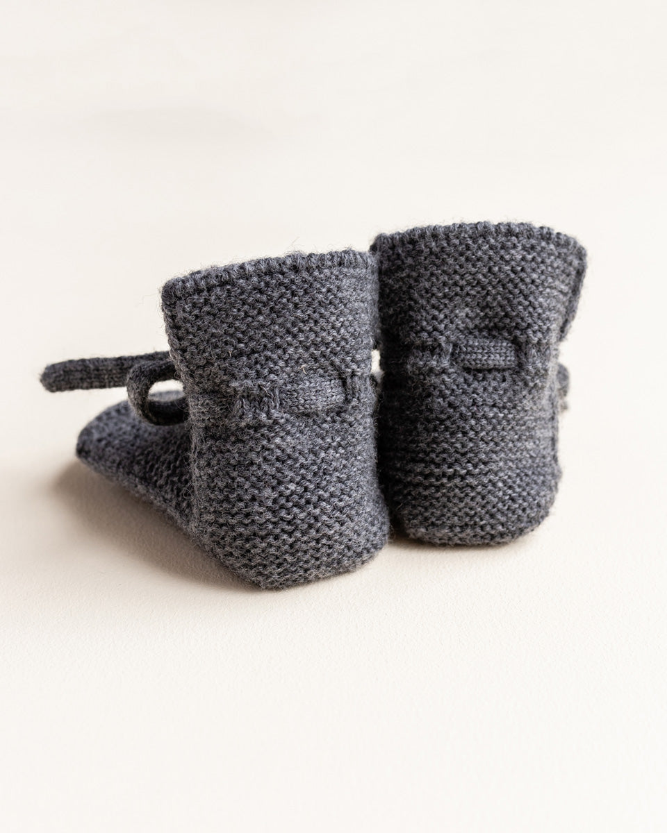 Booties 0-9m - Charcoal
