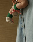 Booties 0-9m - Cream/Grass