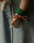 Booties 0-9m - Cream/Grass