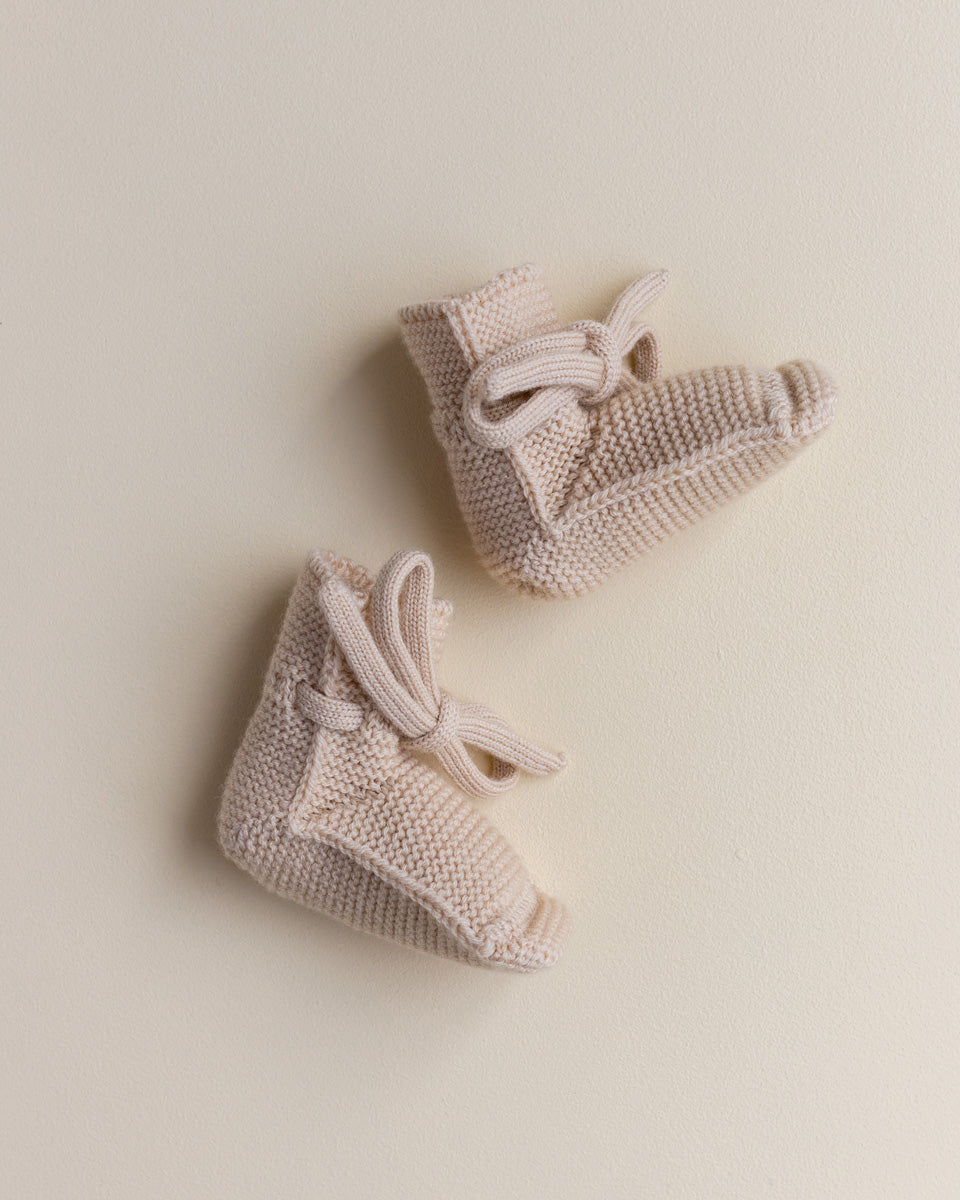 Booties 0-9m - oat