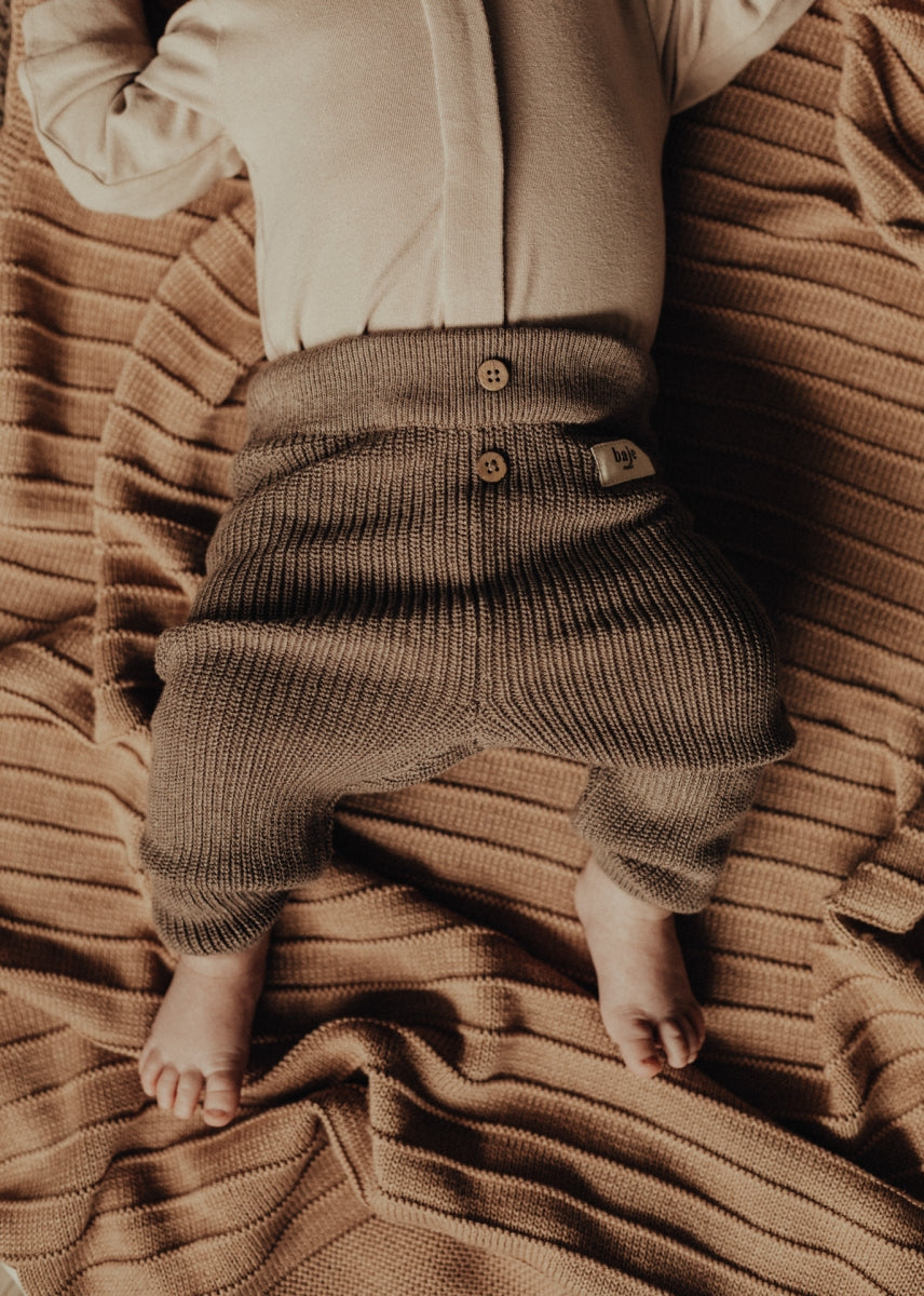 BRAWDY KNITTED PANTS - taupe - last one 3m