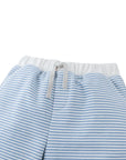 Dreyfus Striped Textured Terry Drawstring Shorts