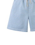 Dreyfus Striped Textured Terry Drawstring Shorts
