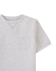 Scott French Terry Ringer Tee with Pocket - light grey