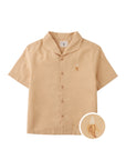 Ron Linen Blend Banana Embroidered Lido Shirt