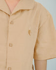Ron Linen Blend Banana Embroidered Lido Shirt