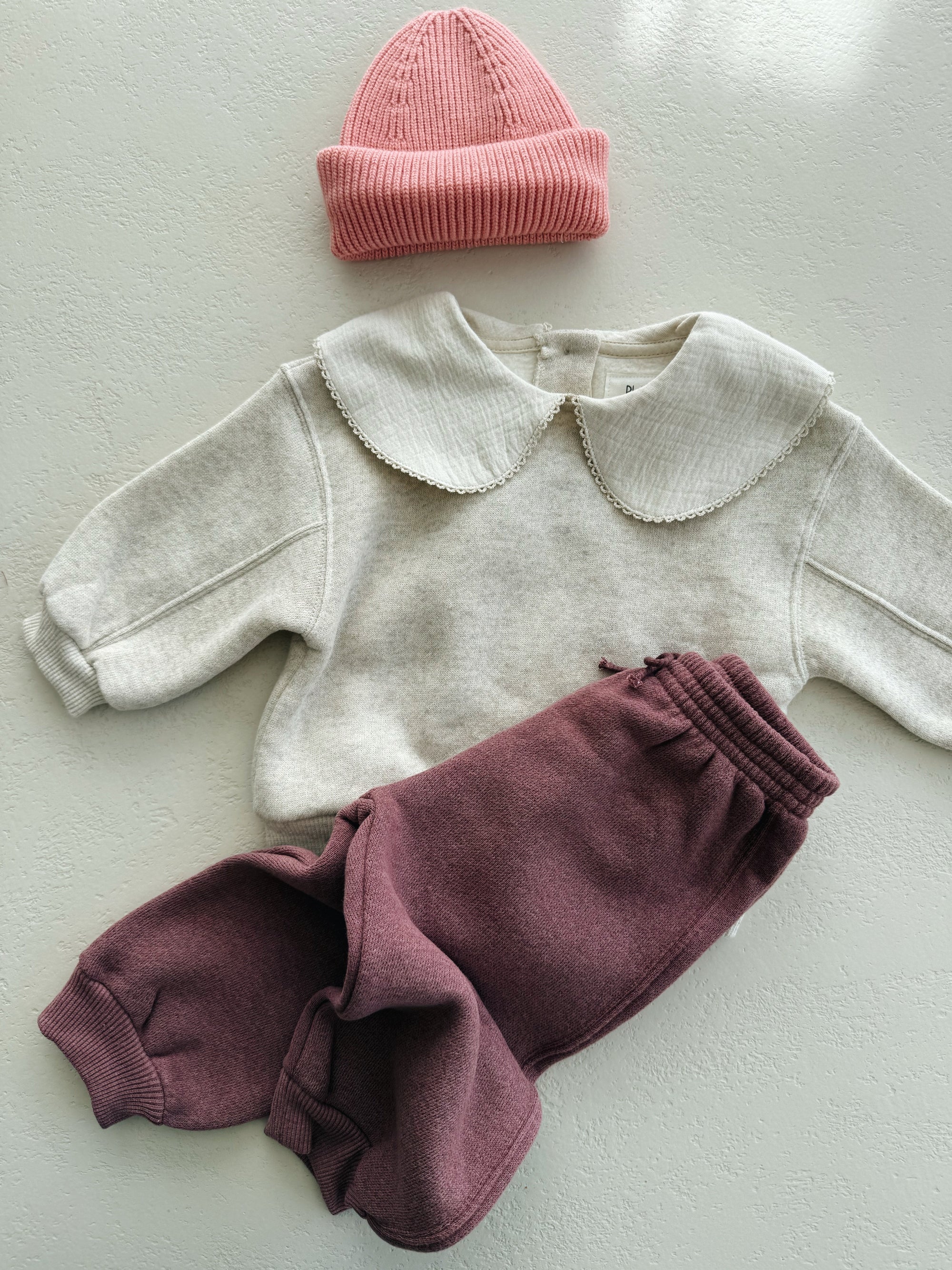 FLEECE TROUSERS BABY GIRL - BORDEAUX