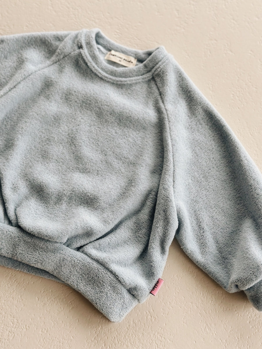 SOFT TERRY BLUE SWEATER - 1y up to 6y