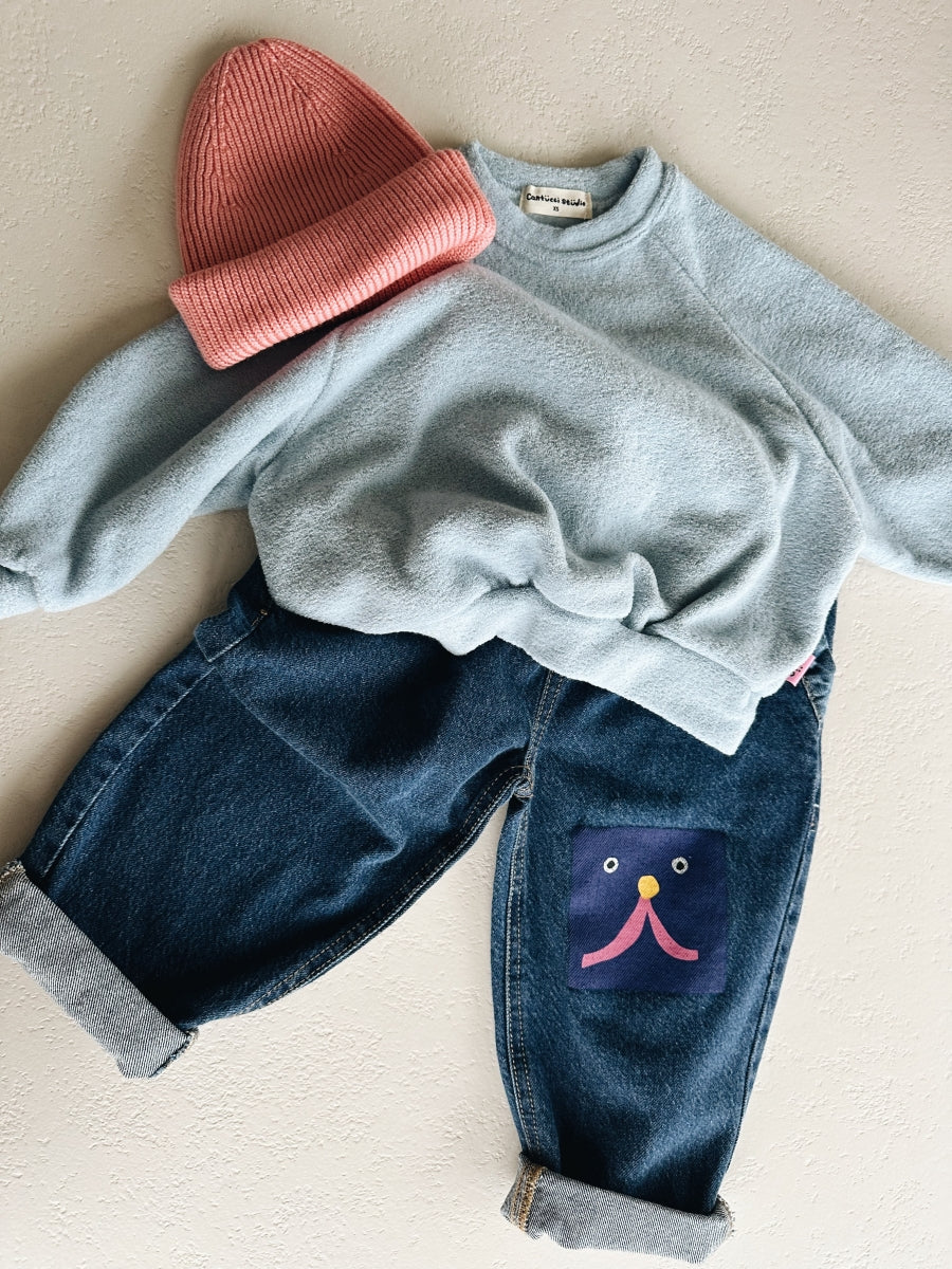 SOFT TERRY BLUE SWEATER - 1y up to 6y