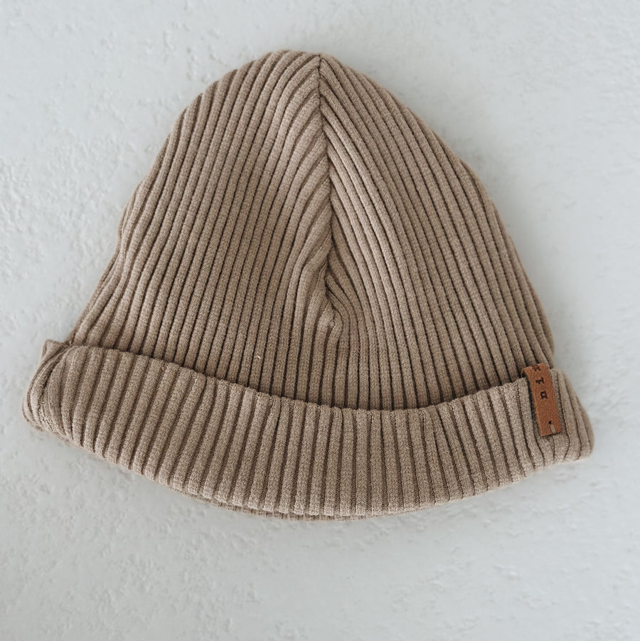 RIB BEANIE -biscuit