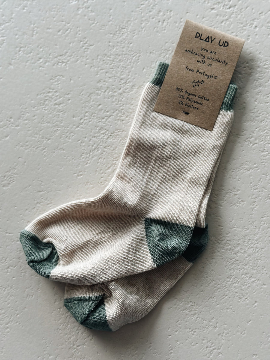 SOCKS KIDS - cream/sage