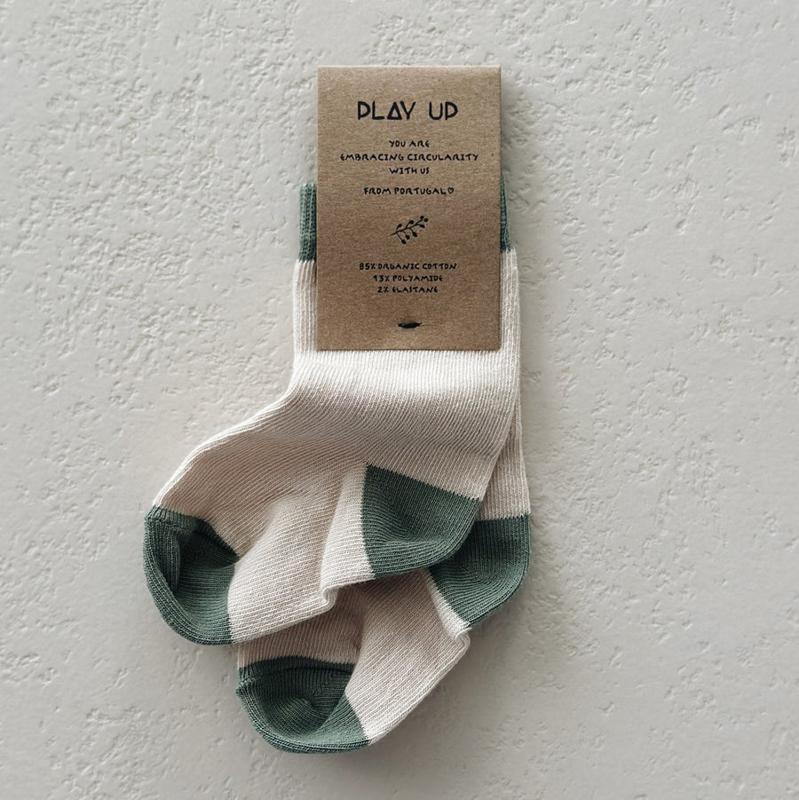 SOCKS - cream/sage baby