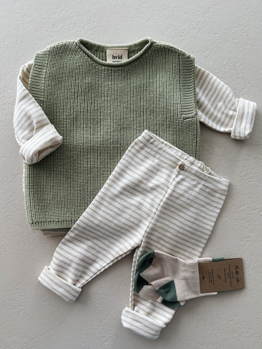 STRIPED RIB LEGGINGS - baby