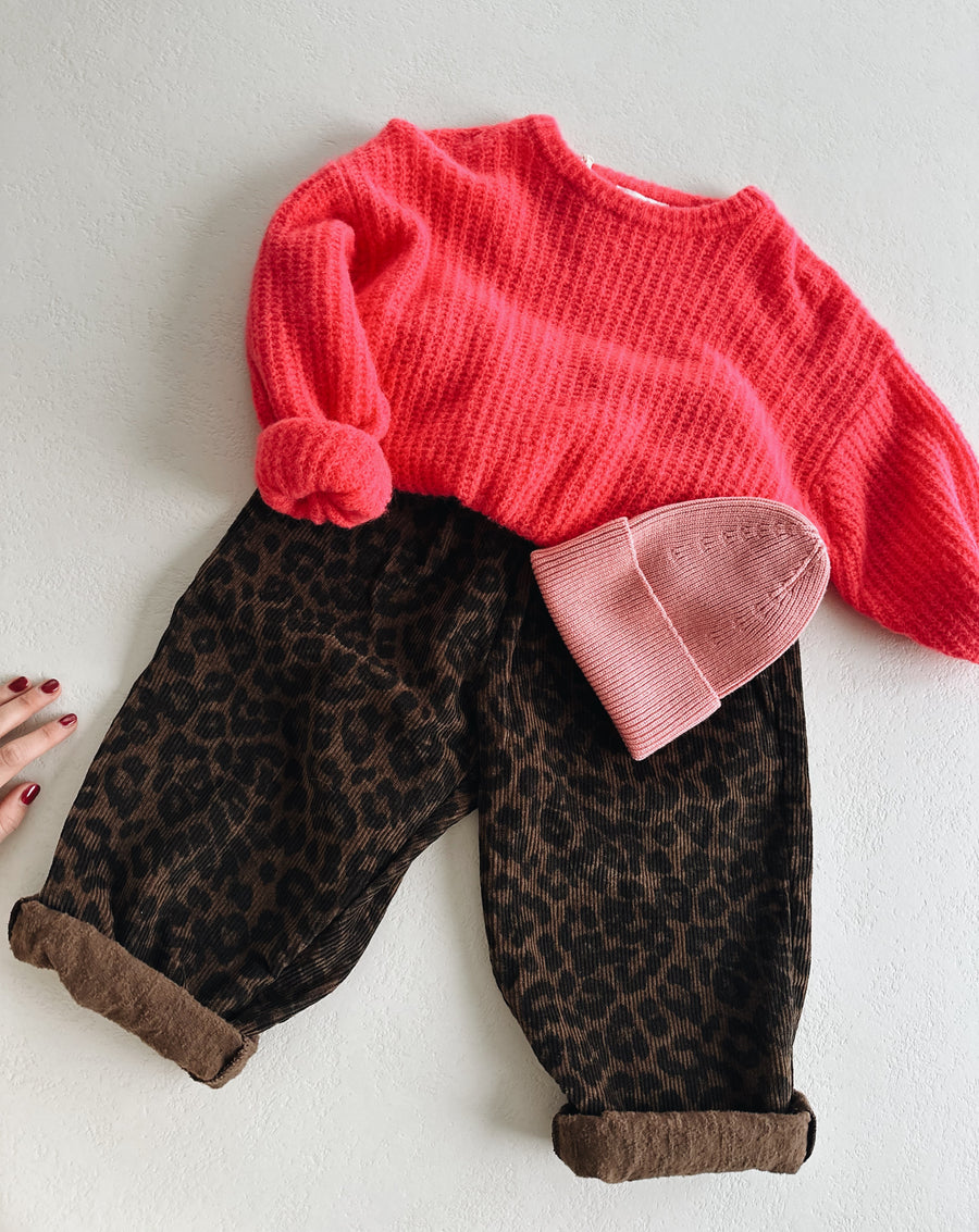 CORDUROY LEOPARD PANTS