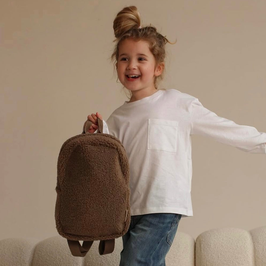 Chunky Backpack - midi brown teddy