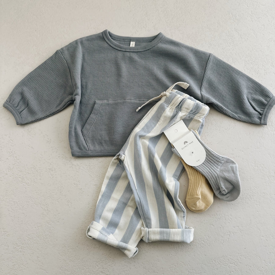 WAFFLE SLOUCH SET - BLUE