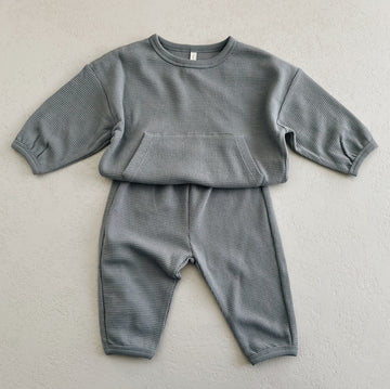 WAFFLE SLOUCH SET - BLUE