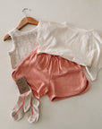 FLEECE SHORTS PEACH - KIDS