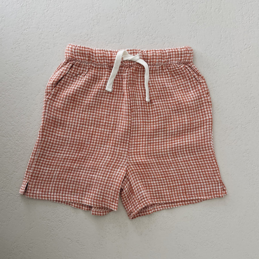 PERRY SHORT - POPPY GINGHAM