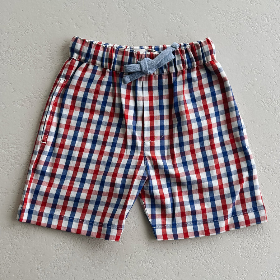 Hug shorts - Spicy red blue check