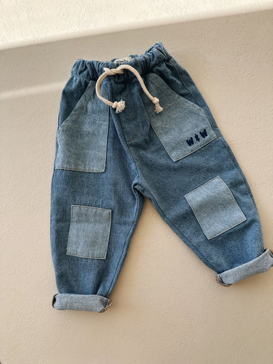 Patchwork Baggy Jeans - kids