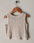 EMBELLISHED PIQUÉ TOP ECRU - KIDS