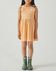 Emily Ruffled Apron Dress with Botanical Embroidery