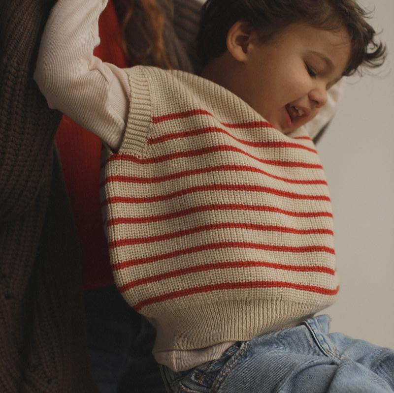 VEST HARVEY KIDS - cream/red