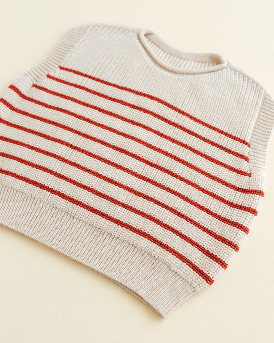 VEST HARVEY KIDS - cream/red