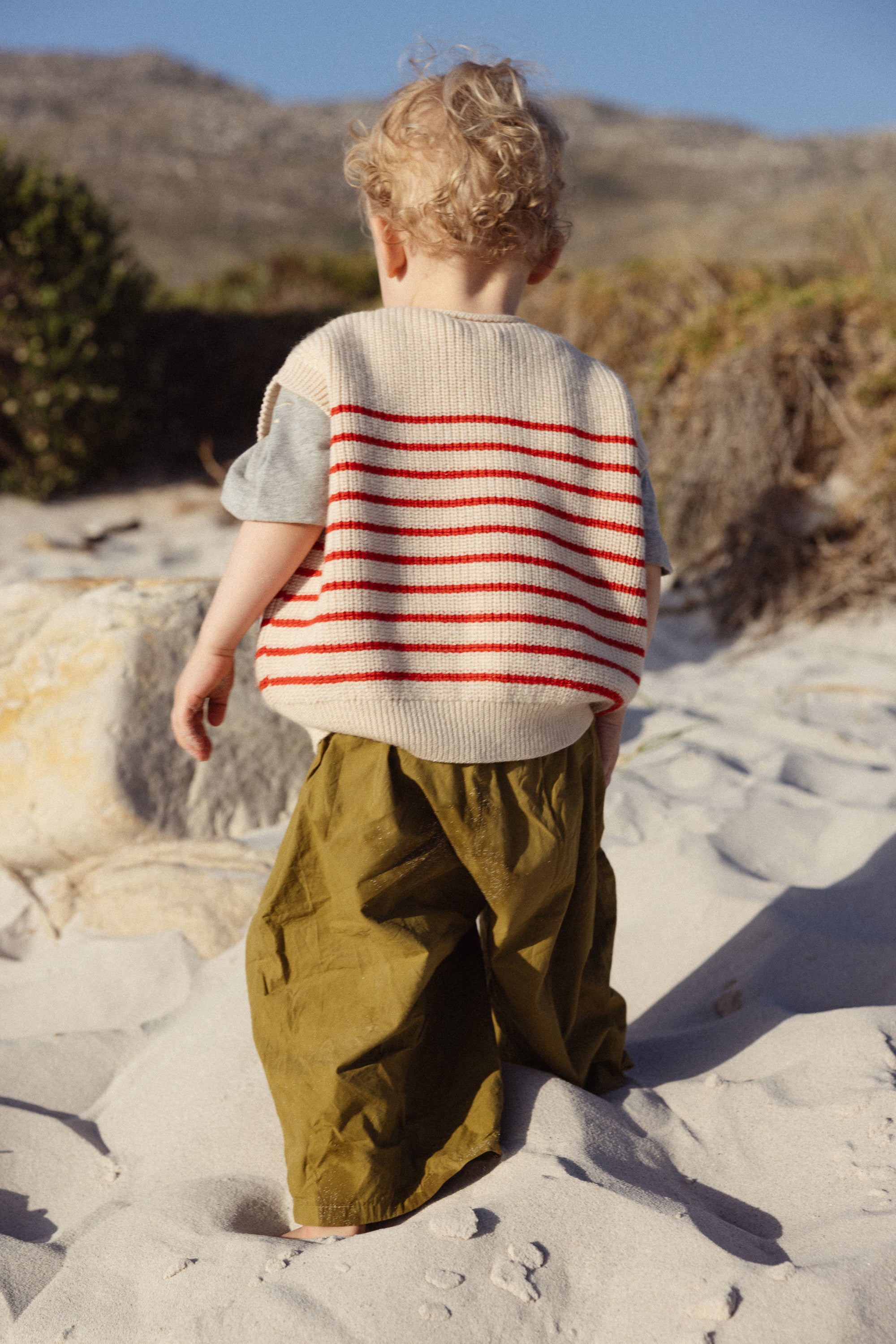 VEST HARVEY KIDS - cream/red