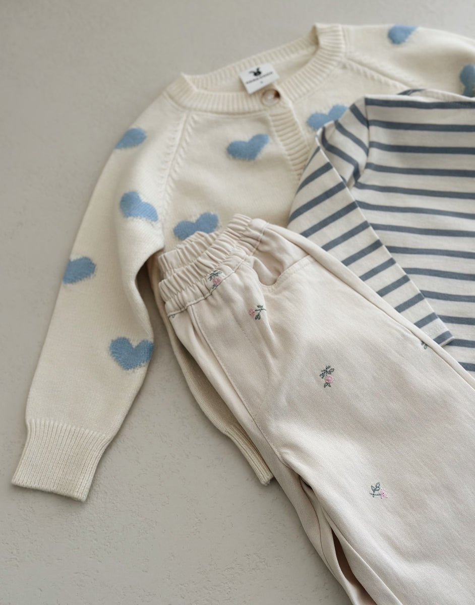 HEARTS CARDIGAN CREAM