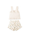 Baby Andi Ribbed Top & Printed Pointelle Shorts Set