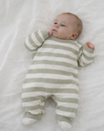 STRIPED FLAMÉ JERSEY JUMPSUIT - BABY