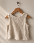 EMBELLISHED PIQUÉ TOP ECRU - KIDS