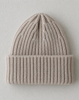 CHUNKY WOOL BEANIE 0-6m - TAN