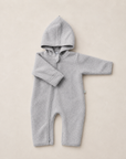 BABY-OVERALL - BAUMWOLLFLEECE GRAU