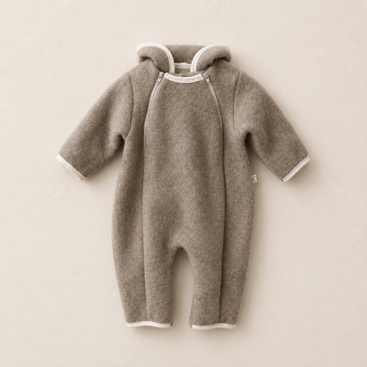 WOOL ONESIE - BEIGE MELANGE