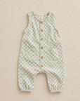 WOVEN JUMPSUIT - SAGE CHECK