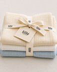 MUSLIN CLOTHS 3 PACK - giftset baby blue