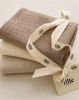 MUSLIN CLOTHS 3 PACK - giftset cappuccino