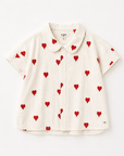 BLOUSE SHORTSLEEVE HEARTS - KIDS