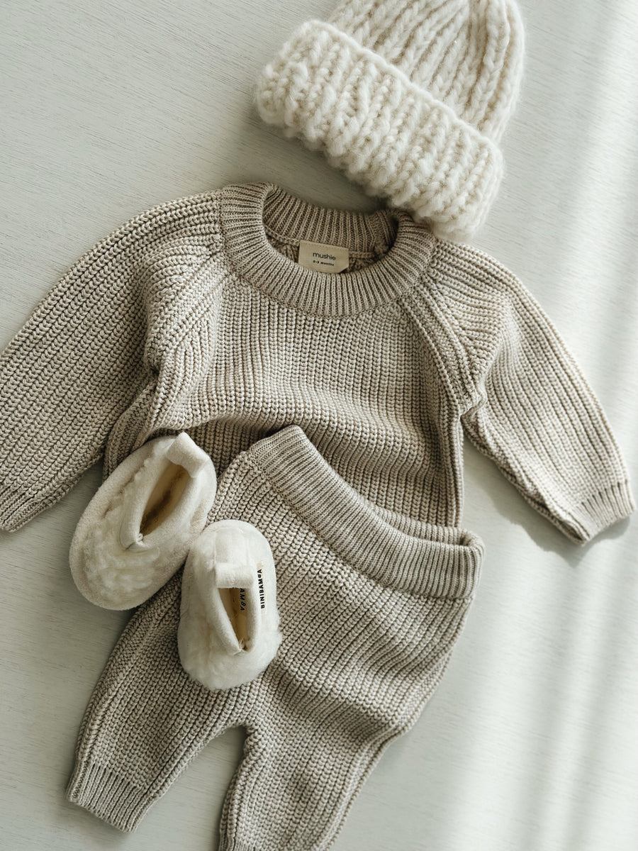 chunky knit beige - baby