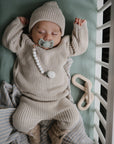 chunky knit pants beige - baby
