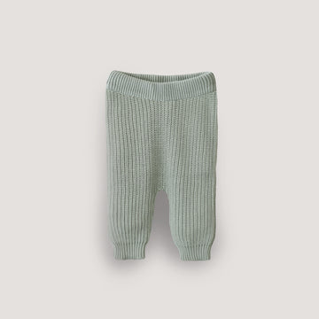 chunky knit pants mint - baby