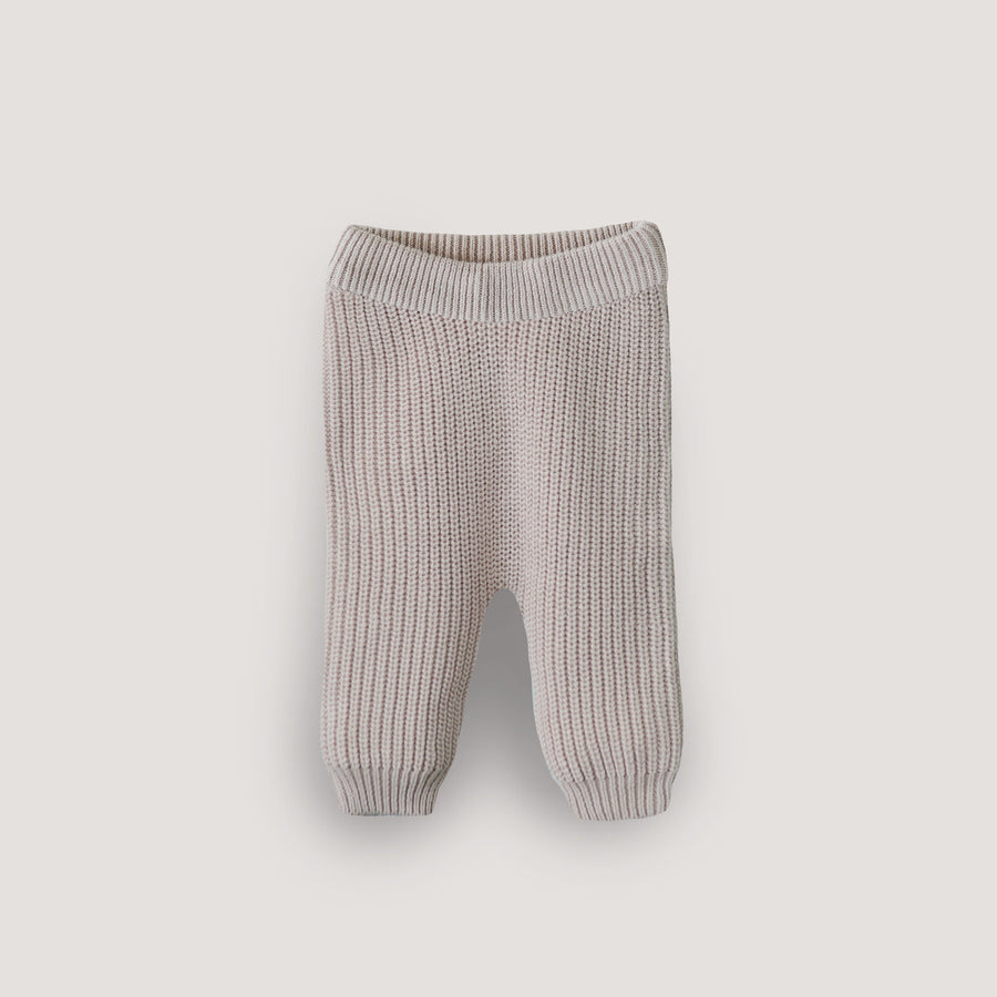 chunky knit pants beige - baby