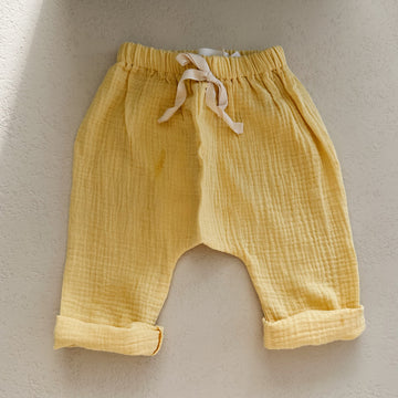 MUSLIN BAGGY PANTS YELLOW - baby