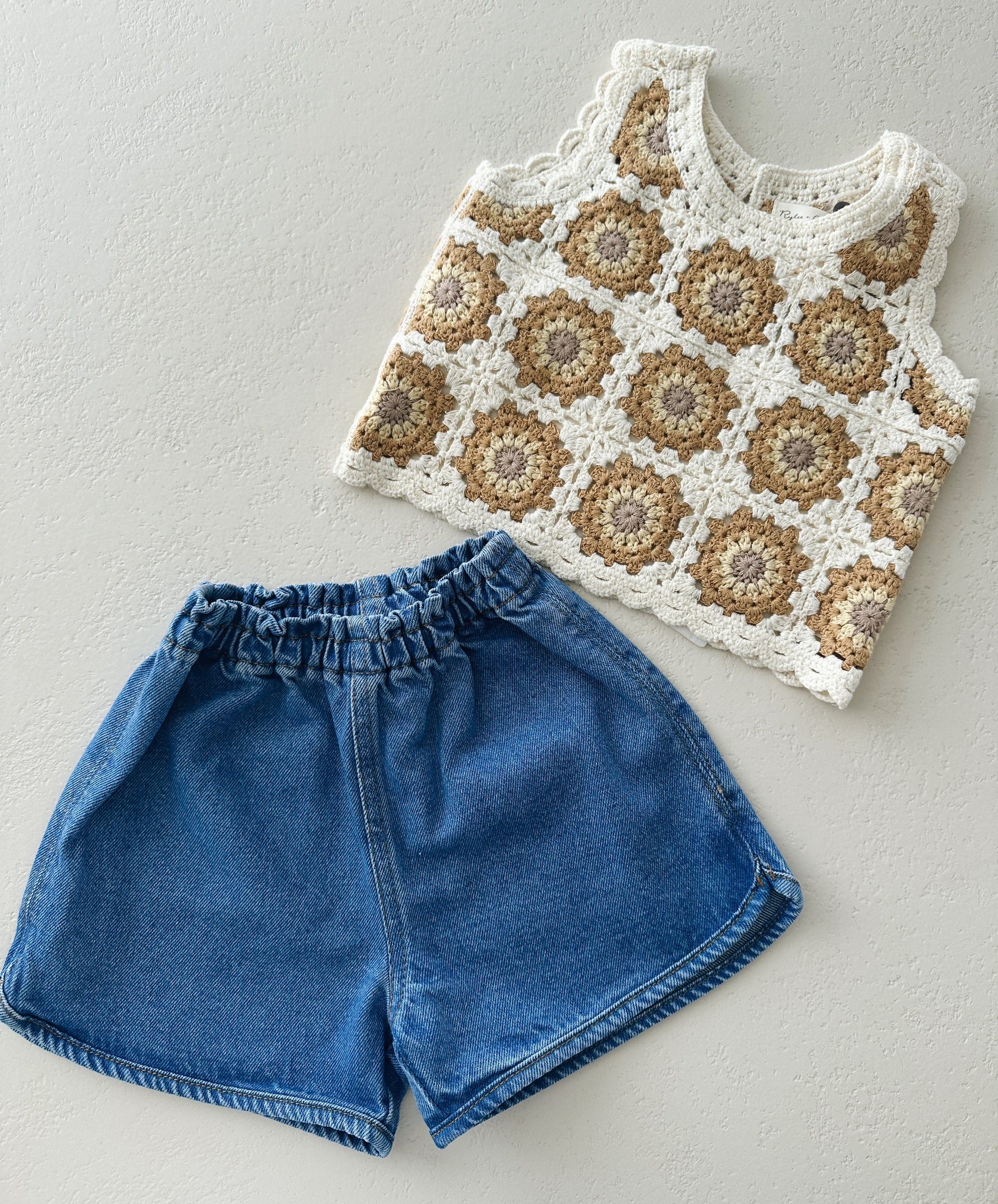 CROCHET TANK SET OF 2  - MARIGOLD DAISY