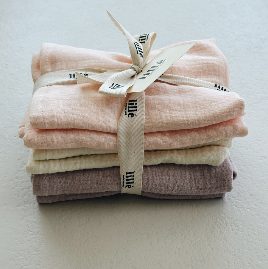 MUSLIN CLOTHS 3 PACK - giftset peach