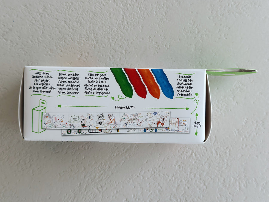 MINI KLEURROL 2M + 3 KRIJTEJES - VOERTUIGEN
